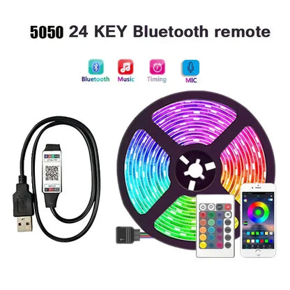 Smart Led Strip Light 5050 RGB USB 5V Bluetooth APP Remote Control Led Tape Diode Flexible Ribbon Lamp.