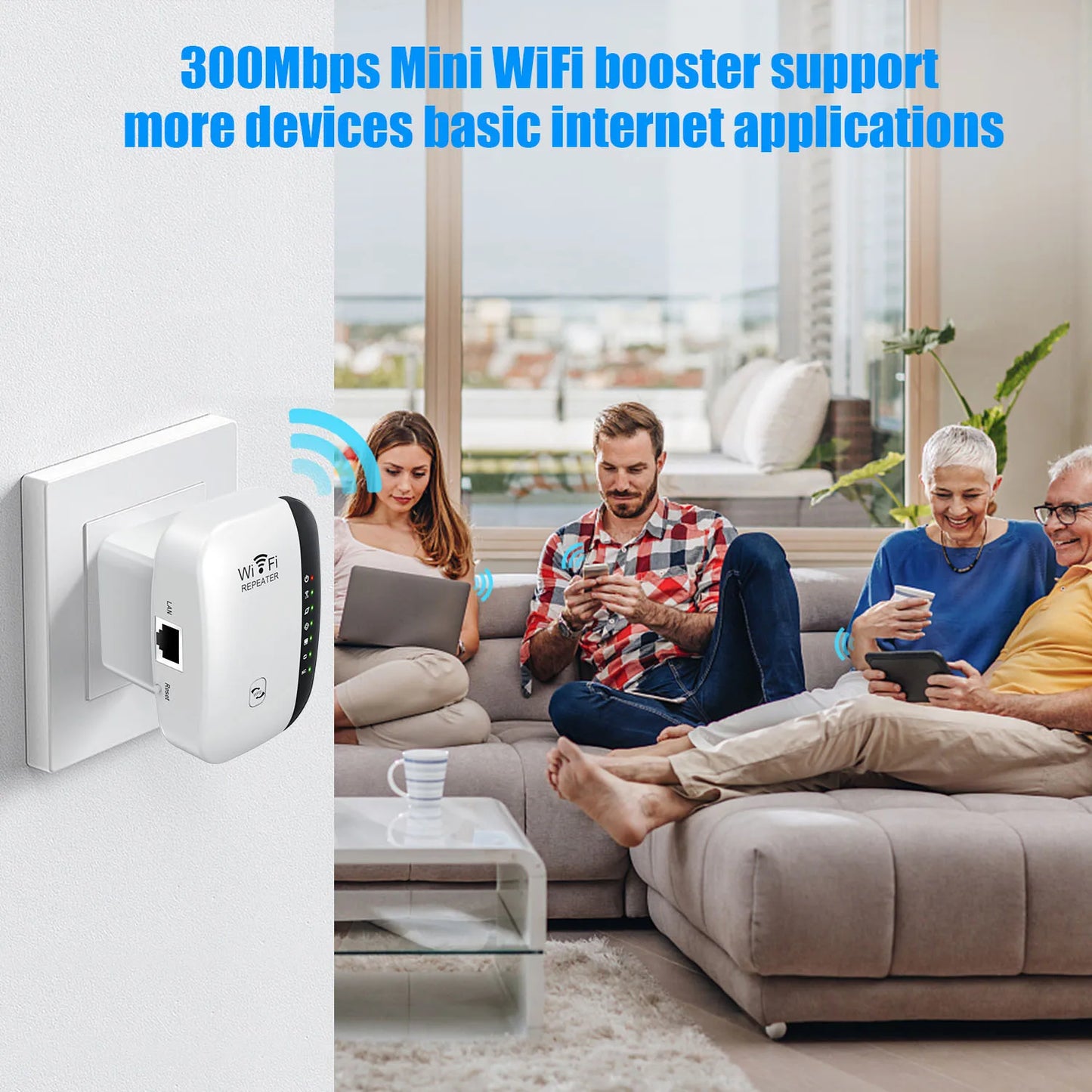 300Mbps Wireless WIFI Repeater 2.4G WiFi Extender Router 802.11N Signal  Booster Amplifier Network Card Adapter for Office Home