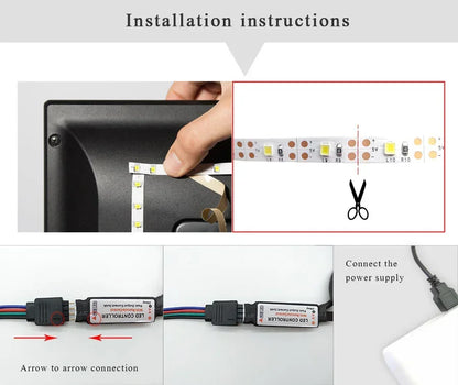 Smart Led Strip Light 5050 RGB USB 5V Bluetooth APP Remote Control Led Tape Diode Flexible Ribbon Lamp.