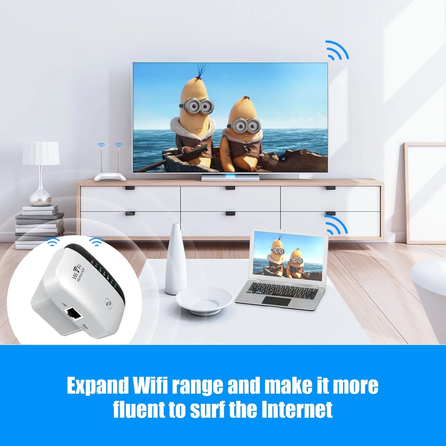 300Mbps Wireless WIFI Repeater 2.4G WiFi Extender Router 802.11N Signal  Booster Amplifier Network Card Adapter for Office Home